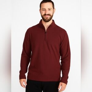 NWT Ted Baker/ Men's Burgundy Quarter-Zip Sweater/ Size US S